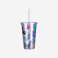 16oz. Double Wall Tumbler with Straw